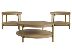 Arini Sand Wash 3-piece Round Coffee and End Table Set - Ornate Home