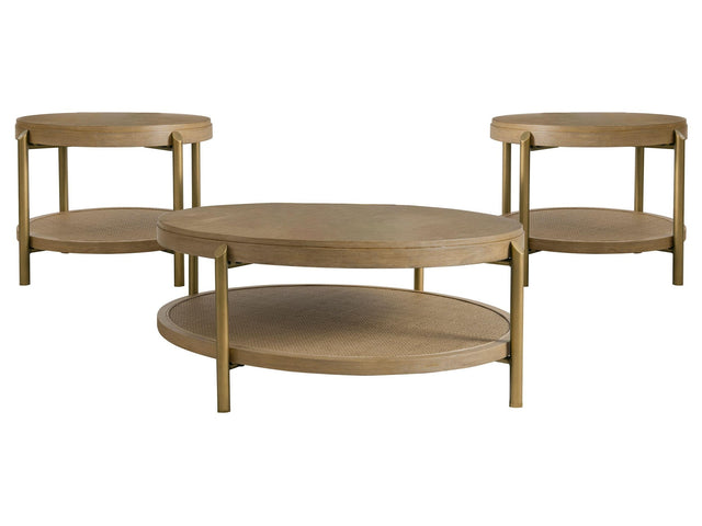 Arini Sand Wash 3-piece Round Coffee and End Table Set - Ornate Home