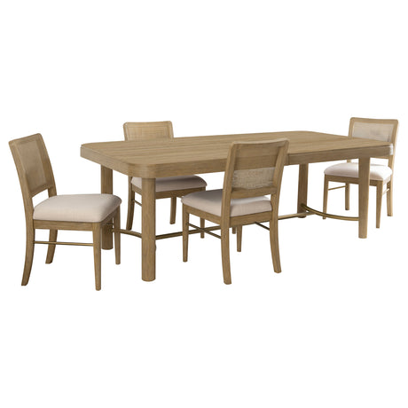 Arini Sand Wash 5-piece Extension Leaf Dining Table Set - Ornate Home