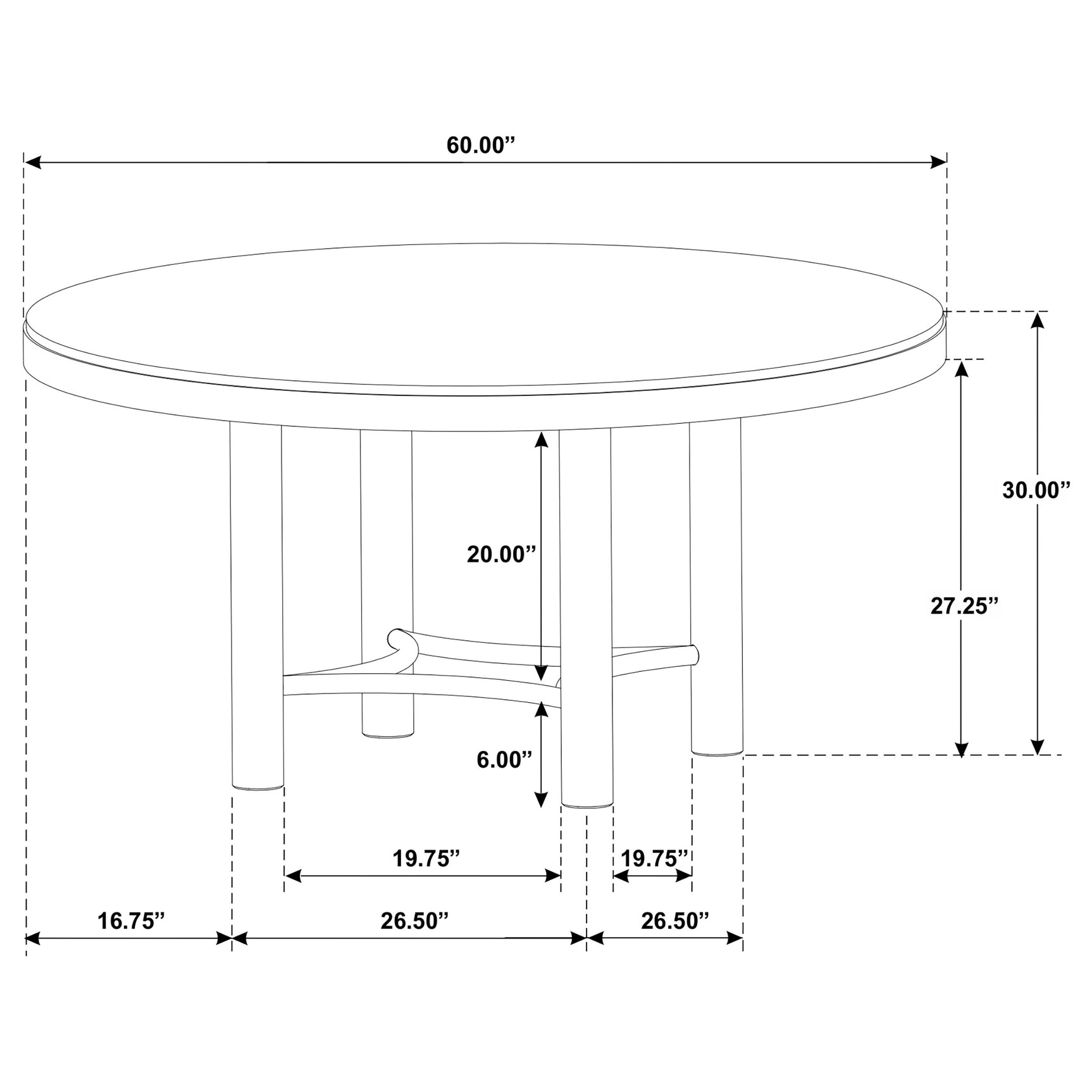 Arini Sand Wash 60-inch Round Wood Dining Room Table - Ornate Home