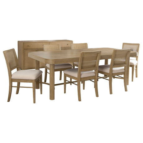 Arini Sand Wash 7-piece Extension Leaf Dining Table Set - Ornate Home