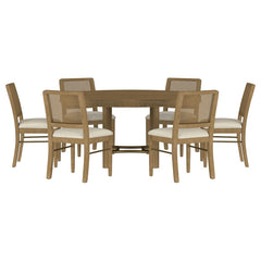 Arini Sand Wash 7-piece Round Dining Room Table Set - Ornate Home