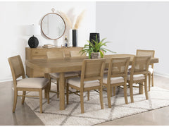 Arini Sand Wash 9-piece Extension Leaf Dining Table Set - Ornate Home