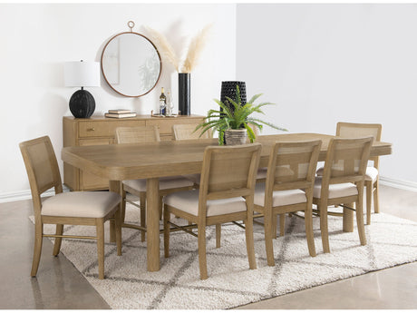 Arini Sand Wash 9-piece Extension Leaf Dining Table Set - Ornate Home