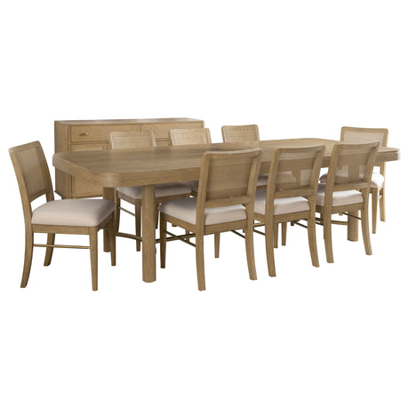 Arini Sand Wash 9-piece Extension Leaf Dining Table Set - Ornate Home