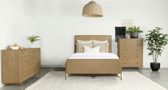 Arini Sand Wash And Natural 3-Piece Queen Bedroom Set Cane - Ornate Home
