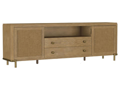 Arini Sand Wash Rattan Cane 2-door TV Stand Media Console - Ornate Home