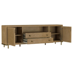 Arini Sand Wash Rattan Cane 2-door TV Stand Media Console - Ornate Home