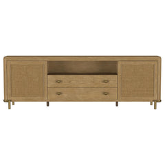 Arini Sand Wash Rattan Cane 2-door TV Stand Media Console - Ornate Home
