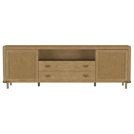 Arini Sand Wash Rattan Cane 2-door TV Stand Media Console - Ornate Home