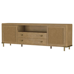 Arini Sand Wash Rattan Cane 2-door TV Stand Media Console - Ornate Home