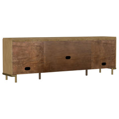 Arini Sand Wash Rattan Cane 2-door TV Stand Media Console - Ornate Home
