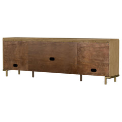 Arini Sand Wash Rattan Cane 2-door TV Stand Media Console - Ornate Home
