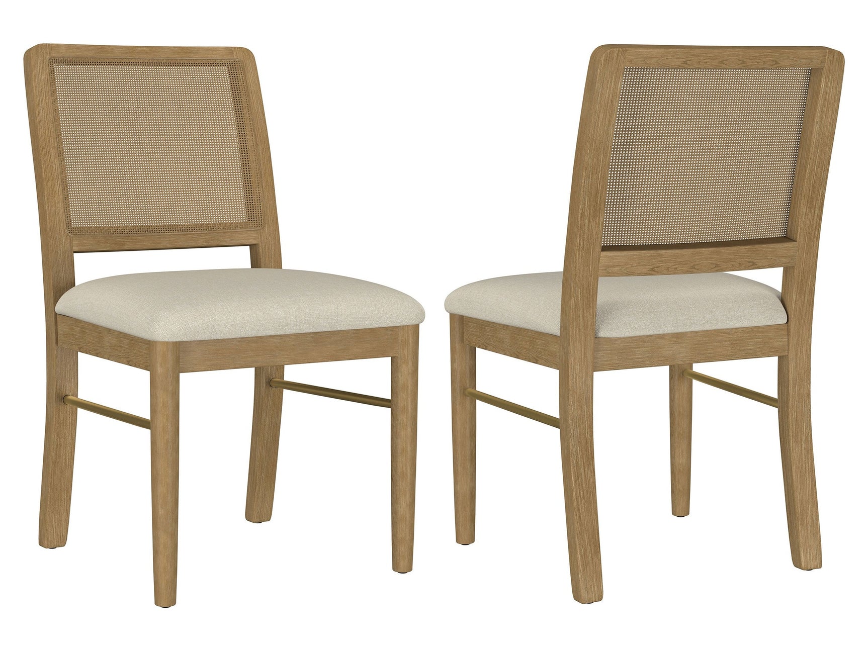 Arini Sand Wash Rattan Cane Dining Side Chair (Set of 2) - Ornate Home