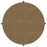 Arini Sand Wash Round Coffee Table With Storage Shelf - Ornate Home