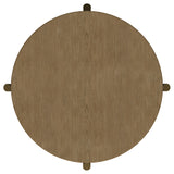 Arini Sand Wash Round End Side Table With Storage Shelf - Ornate Home