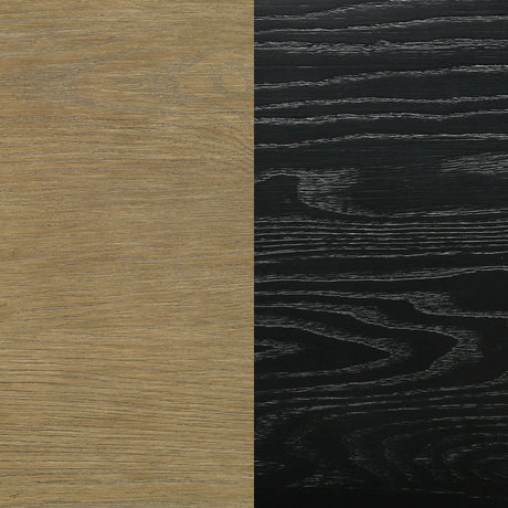 Arini Sand Wash and Black 7-piece Extension Leaf Dining Table Set - Ornate Home