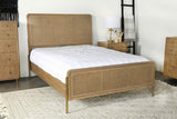 Arini Sand Wash and Natural Rattan California King Panel Bed - Ornate Home