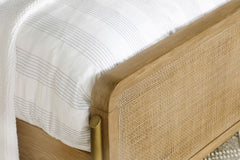 Arini Sand Wash and Natural Rattan California King Panel Bed - Ornate Home