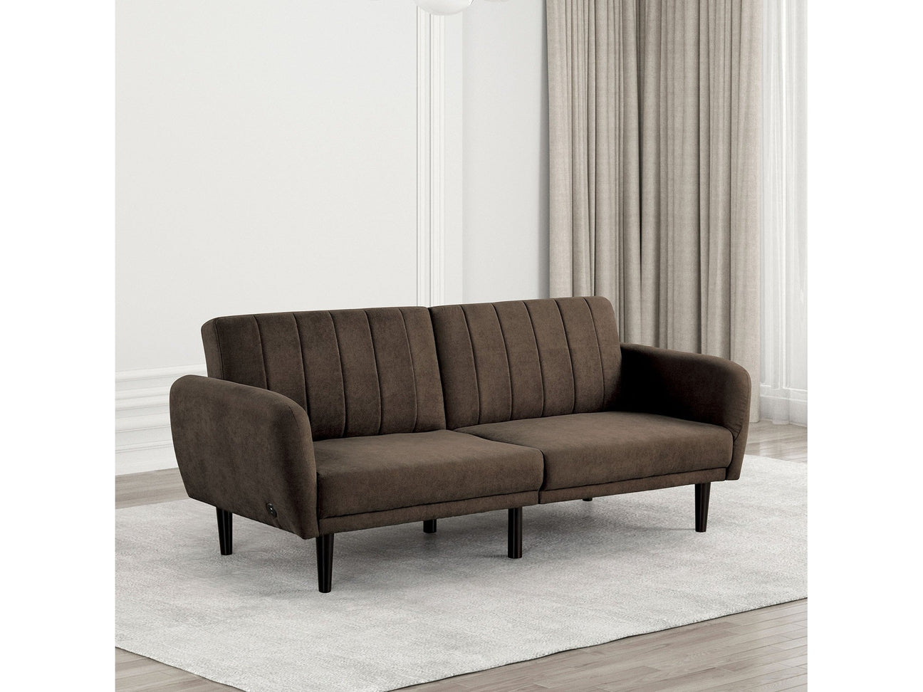 Aristide Brown Futon Sofa - Ornate Home