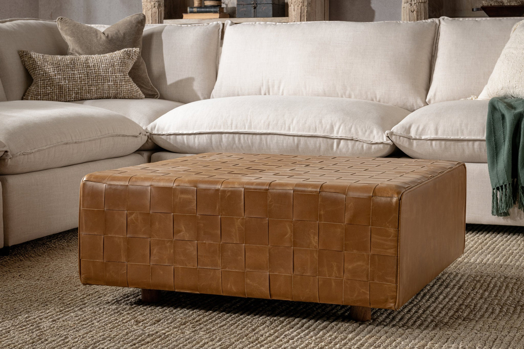 Aristo Autum Maple Square Ottoman - Ornate Home