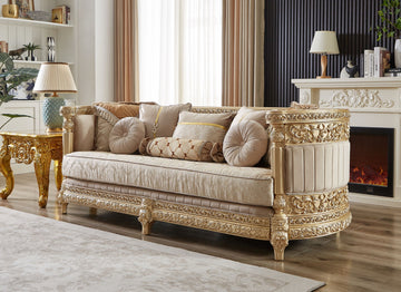 Aristocrat Line Beige Loveseat / HD-L9023 - Ornate Home