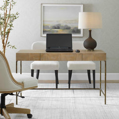 Aristotle Woodtone Natural Wood Modern Desk - Ornate Home