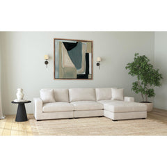 Arizona Steno Beige 3-Piece Modular Sectional with RHF Chaise