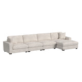 Arizona Steno Beige 4-Piece Modular Sectional with RHF Chaise - Ornate Home