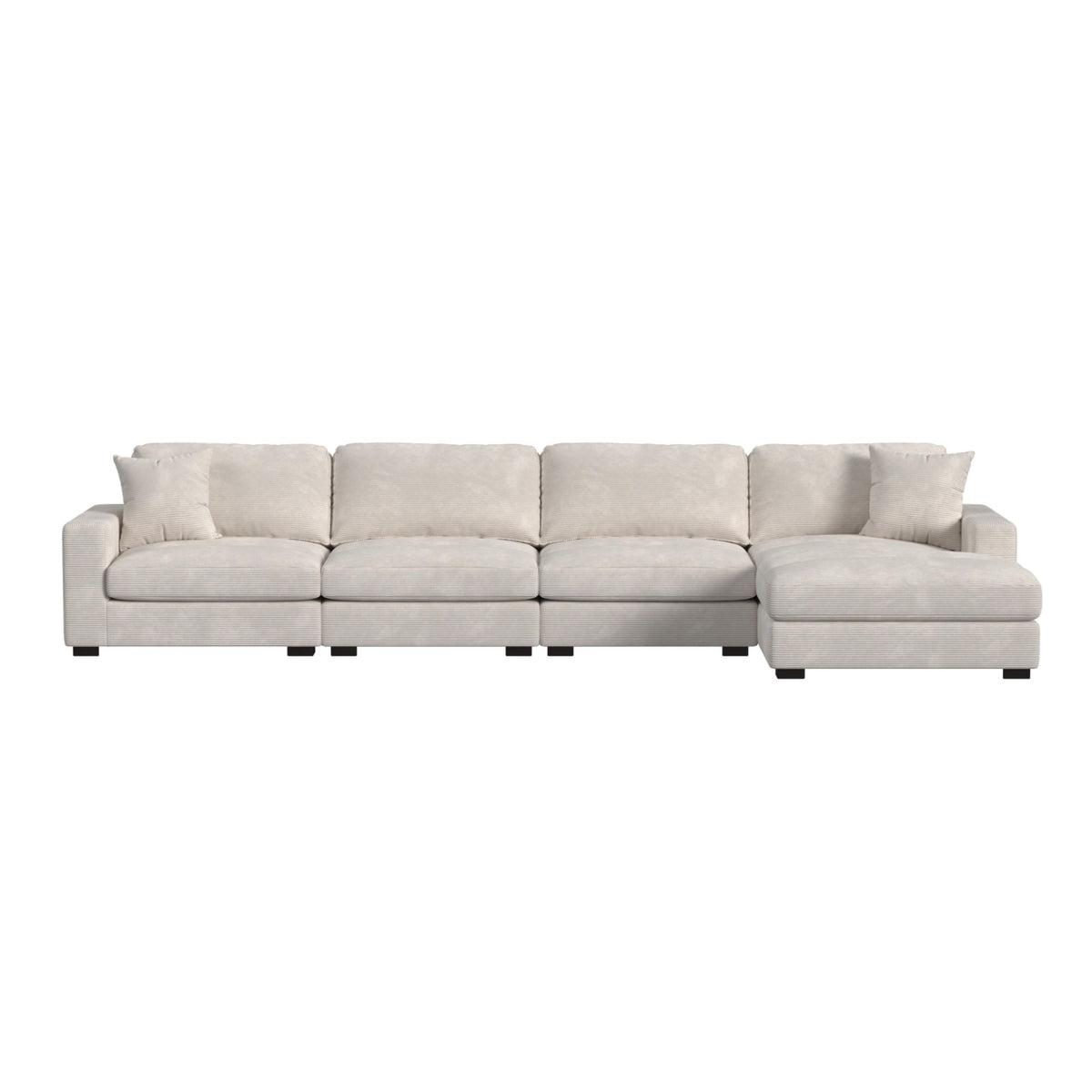Arizona Steno Beige 4-Piece Modular Sectional with RHF Chaise - Ornate Home