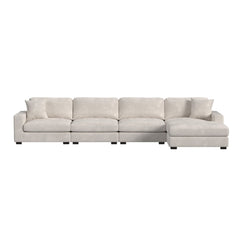Arizona Steno Beige 4-Piece Modular Sectional with RHF Chaise