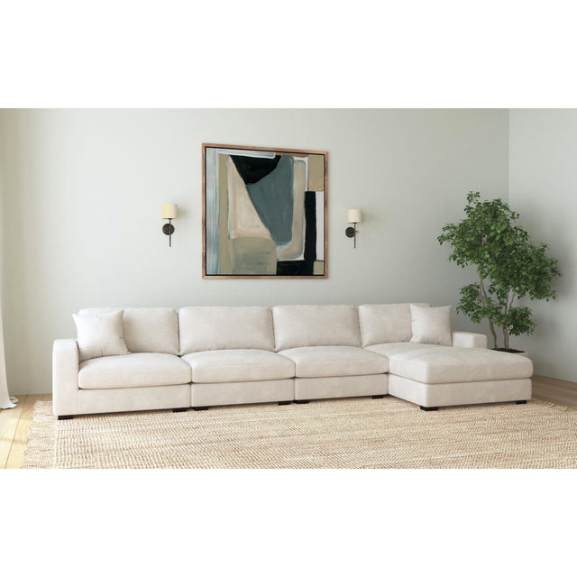 Arizona Steno Beige 4-Piece Modular Sectional with RHF Chaise - Ornate Home