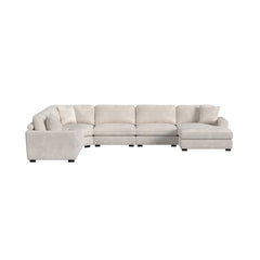Arizona Steno Beige 6-Piece Modular Sectional with RHF Chaise