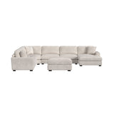 Arizona Steno Beige 7-Piece Modular Sectional with RHF Chaise - Ornate Home