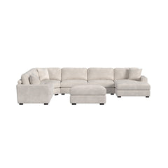 Arizona Steno Beige 7-Piece Modular Sectional with RHF Chaise