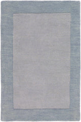 Arkabutla Solid Blue Bordered Wool Rug - Ornate Home
