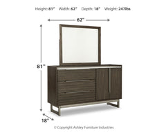 Arkenton Grayish Brown King Panel Bed, Dresser and Mirror - Ornate Home