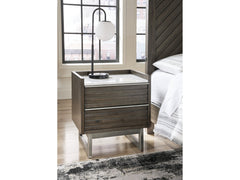 Arkenton Grayish Brown/White Two Drawer Nightstand - Ornate Home