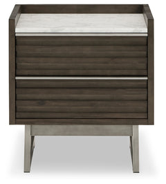 Arkenton Grayish Brown/White Two Drawer Nightstand - Ornate Home