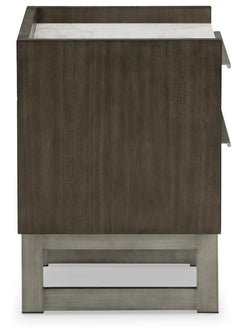 Arkenton Grayish Brown/White Two Drawer Nightstand - Ornate Home