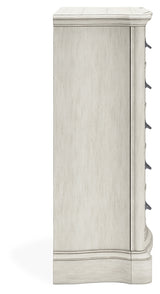 Arlendyne Antique White Dresser, Mirror, Chest and Nightstand - Ornate Home