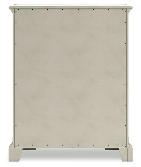 Arlendyne Antique White Dresser, Mirror, Chest and Nightstand - Ornate Home