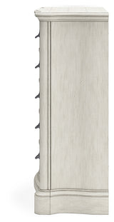 Arlendyne Antique White Dresser, Mirror, Chest and Nightstand - Ornate Home