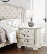 Arlendyne Antique White Dresser, Mirror, Chest and Nightstand - Ornate Home