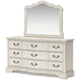 Arlendyne Antique White Dresser & Mirror - Ornate Home