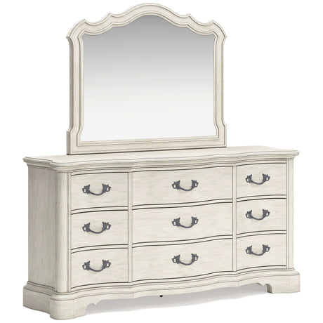 Arlendyne Antique White Dresser & Mirror - Ornate Home