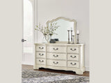 Arlendyne Antique White Dresser & Mirror - Ornate Home