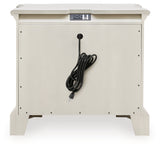 Arlendyne Antique White King Panel Bedroom Set with 2 Nightstands - Ornate Home