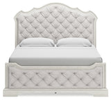 Arlendyne California King Upholstered Bedroom Set with Dresser and Mirror - Ornate Home