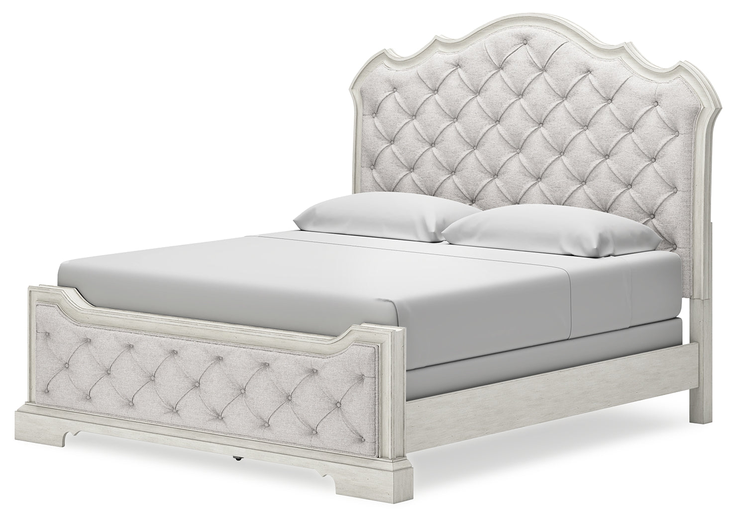 Arlendyne California King Upholstered Bedroom Set with Dresser and Mirror - Ornate Home